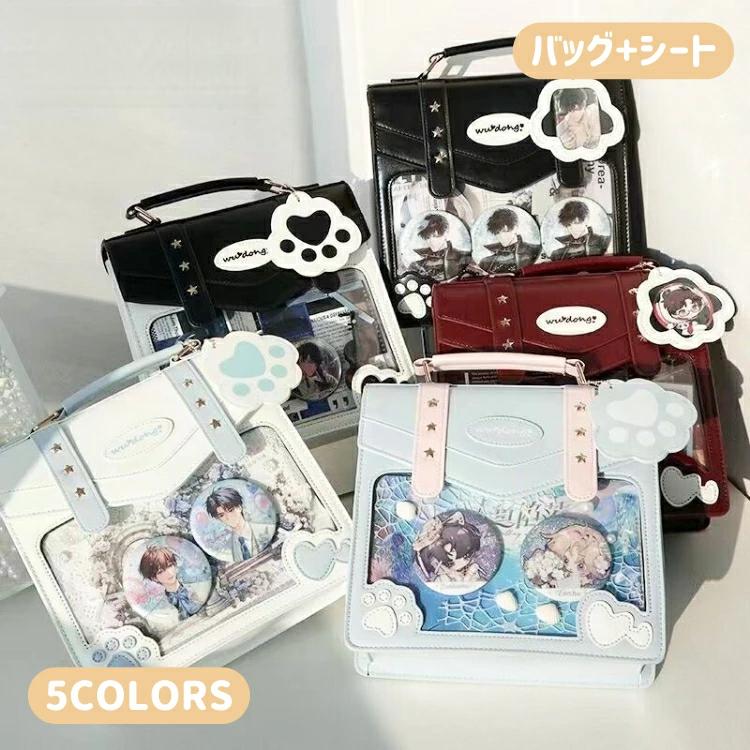 痛バッグ バックパック バッグ クリアポケット付き かわいい 学生 斜めがけのバッグ 手提げ 個性的 痛バ オタク 推し活 ガールズ 小さめ(4)