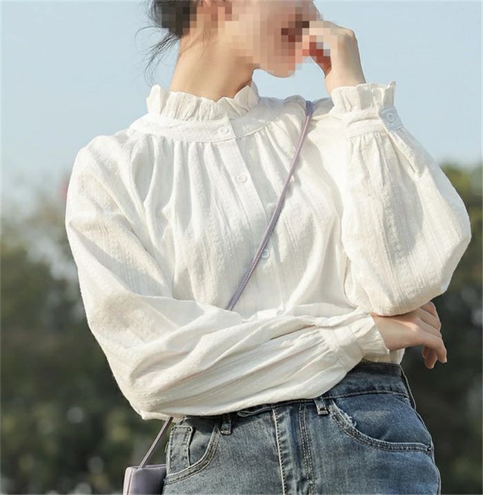 綿麻 シャツ ガーゼシャツ ブラウス レディース 綿麻シャツ フリル チュニック 羽織り コットン ベーシ..