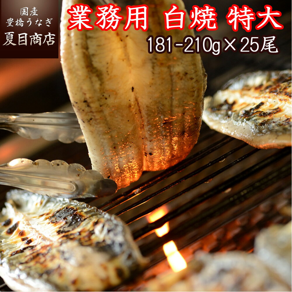 業務用うなぎ白焼き 無頭背開き 特大(1尾約181-210g×25尾)送料無料 国産 愛知県産 専門店 39(サンキュー)ショップ 母の日 父の日 お祝い 誕生日 プレゼント 食べ物 真空パック 贈り物 ギフト