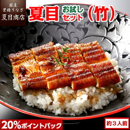 夏目商店 うなぎ 【P20％で実質4,730円】うなぎ 夏目セット(竹) 3種類の蒲焼きが入って約3人前送料無料 国産 愛知県産 専門店 39(サンキュー)ショップ 母の日 父の日 お祝い 誕生日 プレゼント 食べ物 真空パック 贈り物 ギフト