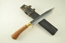 【キャンプ剣鉈特集】004 キャンプ剣鉈210 DM15青2 黒槌目 真鍮ツバ 木鞘紐巻黒漆 ブビンガ柄【晶之作】 【訳有/展示会展示品:傷有 ノークレームノー...