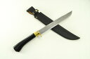 土佐鍛剣鉈黒艶有漆) 270DM15青2 両刃 真鍮 黒皮ケース【豊国作】★国産 剣鉈 晶之作 土佐刃物 ソロ キャンプ アウトドア 登山 狩猟 ★