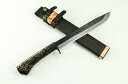 【鍛冶師&漆職人】剣鉈【漆拵:黒金チラシ】 245 白鋼 黒ツバ 木鞘銅板オイルステン 【晶之作】★剣鉈 アウトドア 狩猟 ナイフ★