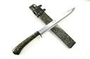 【伝統工芸:黒金漆拵】005 【土州剣鉈漆拵黒金チラシ 尺/300】 両刃 黒鉄ツバ輪 柄:木鞘 (黒金漆塗15回重塗) 【晶之作】 【訳有:展示会展示品/傷有...