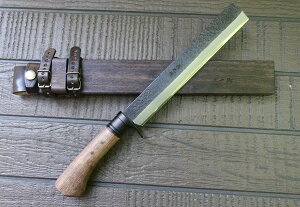 yama-008土佐山師鉈 240青紙スーパー鋼 両刃木鞘バンド