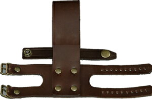 剣鉈木ケース 専用皮バンド(ベルト大)/チョコ色 【左利き用】止金部分は右使用です