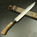 【予約販売】【豊国作】土州鍛刀 (猟)240〜300mm ダマスカス15層青2鋼 全曇 黒ツバ輪 洋樫オイルステン 木鞘オイルステン皮バンド★国産 和鋼 和式刃...