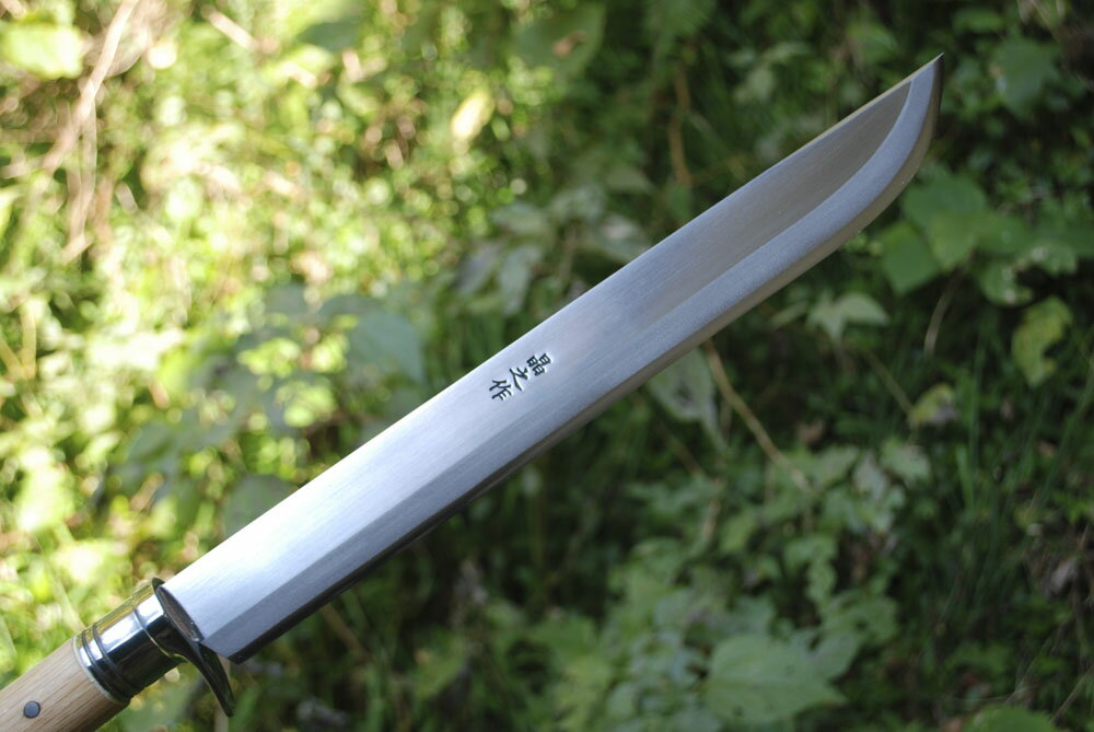 土佐狩猟剣鉈 210mm 7寸 両刃 白鋼表面磨 樫柄 ステンツバ 木鞘付アウトドア キャンプ 有害駆除通販格安セール情報 楽天 通販
