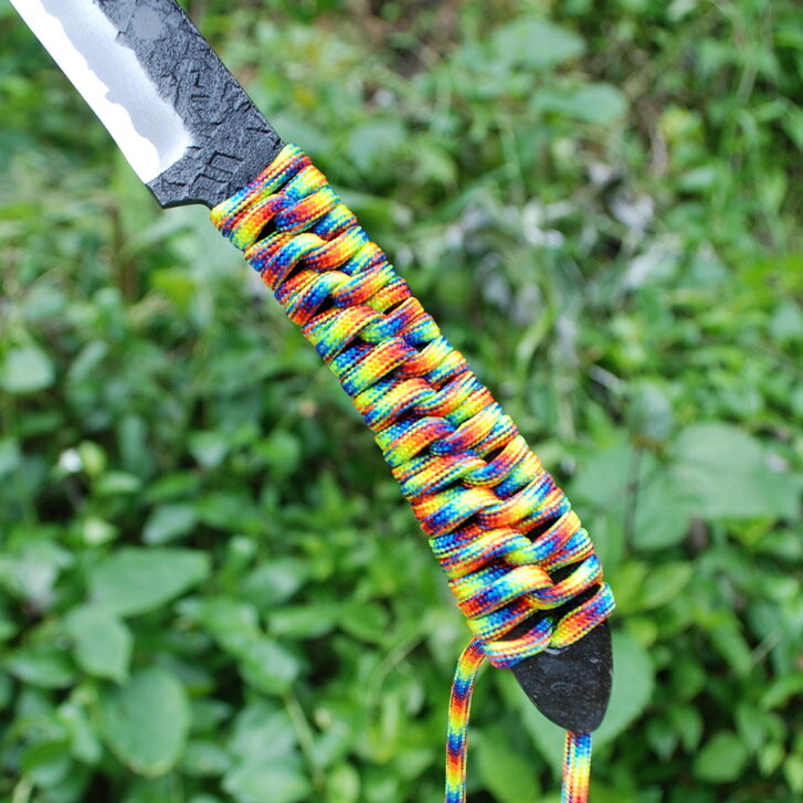 土佐鍛アウトドアナイフシースナイフ白鋼パラコード巻き(レインボーカラー)TRIPPIN和式刃物 トヨクニ 晶之作通販格安セール情報 楽天 通販
