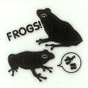 カエル 蒔絵シール【Frogs!　ゲコ！（2匹） 黒 30mm】かえる グッズ 蛙 ステッカー シール スマホ カバー　ケータイ ワンポイント シンプル スマホ iPhone デコ ステッカー iQOS アイコス