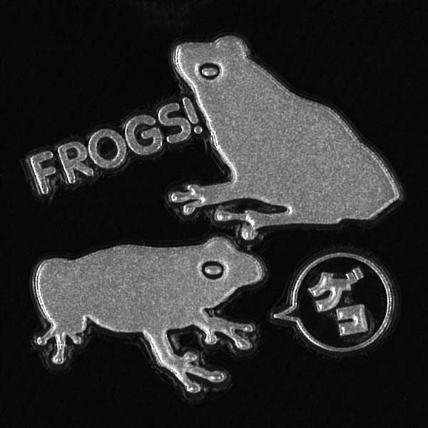カエル 蒔絵シール【Frogs!　ゲコッ （2匹） 銀 30mm】かえる グッズ 蛙 ステッカー シール スマホ カバー　ケータイ ワンポイント シンプル スマホ iPhone デコ ステッカー iQOS アイコス
