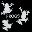 カエル 蒔絵シール【Frogs! ベタッ(3匹) 銀 55mm】かえる グッズ 蛙 ステッカー シール スマホ カバー ケータイ ワンポイント シンプル スマホ iPhone デコ ステッカー iQOS アイコス