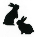 動物 蒔絵シール【Love animal ウサギA(2匹) 黒 30mm】うさぎ ウサギ 雑貨 ケータイ スマホ iPhone デコ ステッカー かわいい ワンポイント ラビット iQOS アイコス