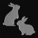 動物 蒔絵シール【Love animal ウサギA(2匹) 銀 30mm】うさぎ ウサギ 雑貨 ケータイ スマホ iPhone デコ ステッカー かわいい ワンポイント ラビット iQOS アイコス(2)