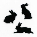 動物 蒔絵シール【Love animal ウサギB(3匹) 黒 30mm】うさぎ ウサギ 雑貨 ケータイ スマホ iPhone デコ ステッカー かわいい ワンポイント ラビット iQOS アイコス