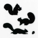 動物 蒔絵シール【Love animal リスB(3匹) 黒 30mm】りす リス 雑貨 ケータイ スマホ iPhone デコ ステッカー かわいい ワンポイント iQOS アイコス