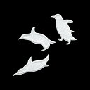 動物 蒔絵シール【Love animal ペンギン(飛び込み) 銀 30mm】ぺんぎん ペンギン グッズ 癒し 海 マリン ケータイ(2)