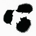 動物 蒔絵シール【Love animal ハリネズミ(3匹) 黒 30mm】はりねずみ ハリネズミ グッズ 雑貨 癒し ペット ケータイ スマホ アニマル iPhone デコ ステッカー かわいい ワンポイント シール 小動物 iQOS アイコス