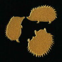 動物 蒔絵シール【Love animal ハリネズミ(3匹) 金 30mm】はりねずみ ハリネズミ グッズ 雑貨 癒し ペット ケータイ スマホ アニマル iPhone デコ ステッカー かわいい ワンポイント ゴールド シール 小動物 iQOS アイコス