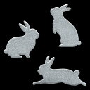 動物 蒔絵シール【Love animal ウサギB(3匹) 銀 55mm】うさぎ ウサギ 雑貨 ケータイ スマホ iPhone デコ ステッカー かわいい ワンポイント ラビット