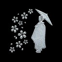 舞妓 蒔絵シール【舞妓さん 銀 30mm】 和グッズ 和雑貨 まいこさん 日本 日本文化 京都 桜 ケータイ スマホ iPhone デコ ステッカー iQOS アイコス