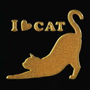 猫 蒔絵シール【Love cat キャット(伸び) 金 30mm】 ねこ ネコ シール 動物 ケータイ スマホ カバー デコ iPhone ステッカー かわいい ワンポイント シルエット iQOS アイコス(2)