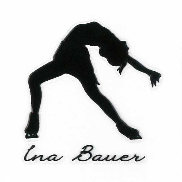 フィギュアスケート 蒔絵シール【FIGURE イナバウアー 黒 30mm】女子 ウィンタースポーツ iQOS アイコス ケータイ スマホ iPhone デコ ステッカー ワンポイント シール