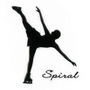 フィギュアスケート 蒔絵シール【FIGURE スパイラル 黒 30mm】女子 ウィンタースポーツ iQOS アイコス ケータイ スマホ iPhone デコ ステッカー ワンポイント シール