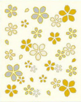 蒔絵シール【彩蒔絵 桜散らし（金）】ケータイ スマホ iPhone デコ ステッカー シール iQOS アイコス