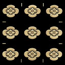 家紋 ステッカー 蒔絵シール「木瓜/GD 15mm」 金 9個付 ケータイ スマホ iPhone デコ ステッカー 和柄 剣道 シール 彩蒔絵 家紋シール