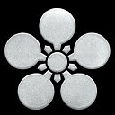 戦国武将 家紋 ステッカー 蒔絵シール【前田利家 前田慶次 加賀梅鉢/SV 55mm】 銀 ケータイ スマホ iPhone デコ ステッカー 和柄 剣道 シール 彩蒔絵 家紋シール(2)