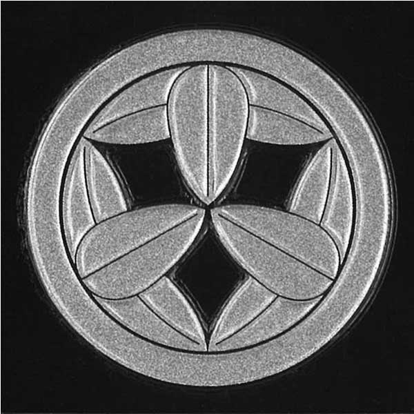 家紋 ステッカー 蒔絵シール 銀「丸に九枚笹/SV」ケータイ スマホ iPhone デコ ステッカー 和柄 家紋シール iQOS アイコス