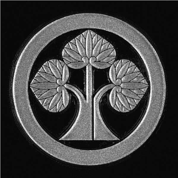 家紋ステッカー 蒔絵シール 家紋 銀「丸に右離れ立葵/SV」ケータイ スマホ iPhone デコ ステッカー 和柄 家紋シール iQOS アイコス