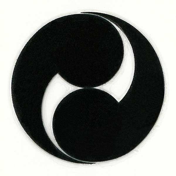 家紋 ステッカー 蒔絵シール「左二巴/BK」 黒 ケータイ スマホ iPhone デコ ステッカー 和柄 家紋シール iQOS アイコス