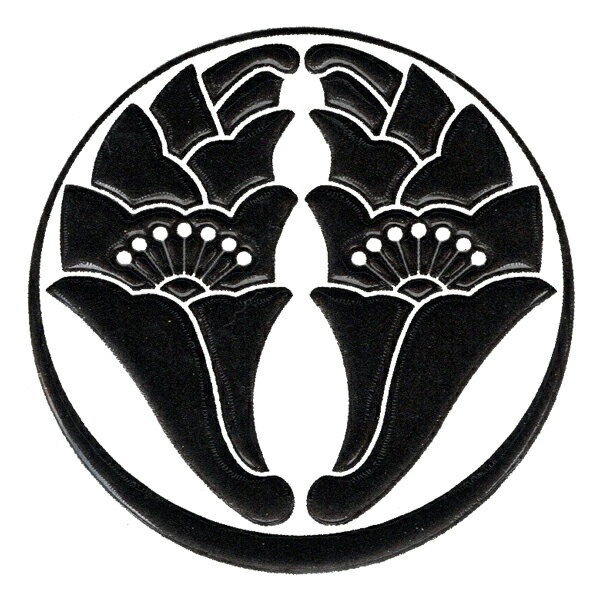 家紋 ステッカー 蒔絵シール「月影杏葉/BK」黒 ケータイ スマホ iPhone デコ ステッカー 和柄 剣道 胴 月影 杏葉 杏葉紋 家紋シール iQOS アイコス