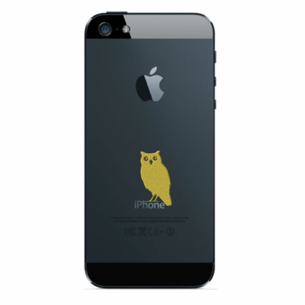 鳥 蒔絵シール【Love bird コノハズク金 30mm】バードウォッチング ステッカー グッズ ケータイ スマホ iPhone デコ ステッカー ふくろう iQOS アイコス