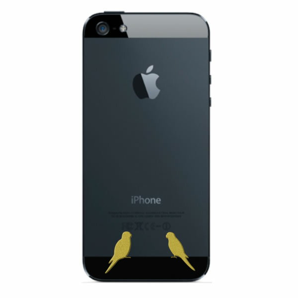 鳥 蒔絵シール【Love bird インコ 金 30mm】バードウォッチング ステッカー ケータイ スマホ iPhone デコ ステッカー とり 雑貨 グッズ コンパニオンバード iQOS アイコス