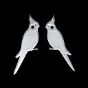 鳥 蒔絵シール【Love bird オカメインコ 銀 30mm】バードウォッチング ステッカー オカメインコ 雑貨 ケータイ スマホ iPhone デコ ステッカー iQOS アイコス