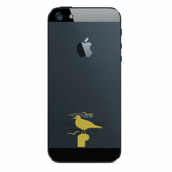 鳥 蒔絵シール【Love bird カモメ 金 30mm】バードウォッチング ステッカー ケータイ スマホ iPhone デコ ステッカー かもめ かわいい マリン 雑貨 iQOS アイコス