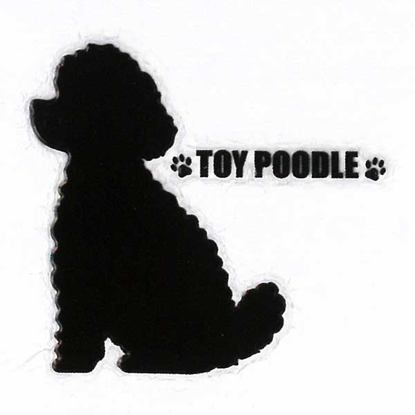犬 蒔絵シール 【Love dog トイプードル（お座り）黒 30mm】犬 雑貨 グッズ ドッグ ケータイ スマホ iPhone デコ ステッカー iQOS アイコスのサムネイル