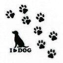 犬 蒔絵シール 【Love dog ラブドッグ(足跡)黒 30mm】犬 雑貨 グッズ ドッグ ケータイ スマホ iPhone デコ ステッカー iQOS アイコス