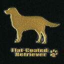 犬 蒔絵シール 【Love dog フラットコーテッド(横向き)金 30mm】 雑貨 犬 ステッカー スマホ iPhone デコ レトリバー ステッカー iQOS アイコス|詳細画像