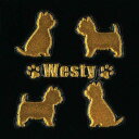 犬 蒔絵シール 【Love dog ウェスティ(4匹)金 30mm】ウェスト・ハイランド・ホワイト・テリア 犬 雑貨 グッズ ドッグ ケータイ スマホ iPhone デコ ステッカー iQOS アイコス
