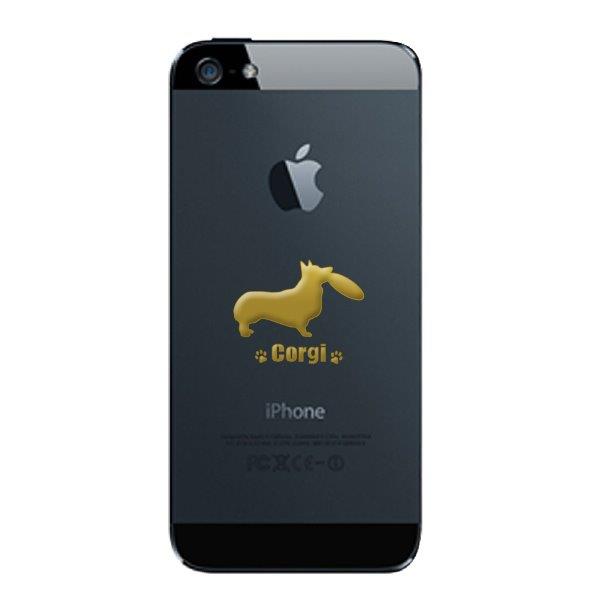 犬 蒔絵シール 【Love dog コーギー（フリスビー）金 30mm】 犬 雑貨 ラブドッグ ステッカー ケータイ スマホ iPhone デコ ステッカー iQOS アイコス