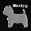 犬 蒔絵シール 【Love dog ウェスティ(横向き)銀 30mm】ウェスト・ハイランド・ホワイト・テリア 犬雑貨 ドッグ グッズケータイ スマホ iPhone デコ ステッカー iQOS アイコス 324円