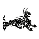 神獣 蒔絵シール【白虎 黒 30mm】守護神獣 ケータイ スマホ カバー デコ ステッカー シール お守り ご利益 iQOS アイコス(2)