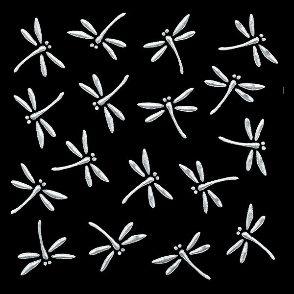 蒔絵シール【勝ち虫 とんぼ 印伝風/銀 55mm】 ケータイ スマホ iPhone デコ ステッカー 和柄 剣道 シール　彩蒔絵 家紋シール