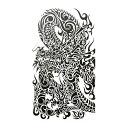 蒔絵シール【SMAPHO TRIBE スマホ トライブ 龍/黒】ケータイ スマホ iPhone カバー デコレーション ステッカー シール