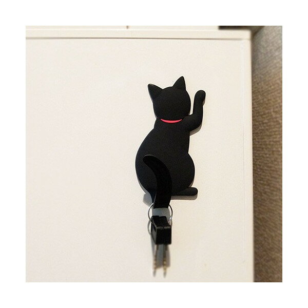 MAGNET HOOK Cat tail マグネットフック キャットテイル【クロ】壁面取付猫型フック インテリア 壁 ネコ ねこ 猫雑貨 かわいい 黒猫