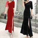 上品 パーティー シンプル 結婚式 ドレス ロング丈 半袖 レディース 代 代 代 代 代